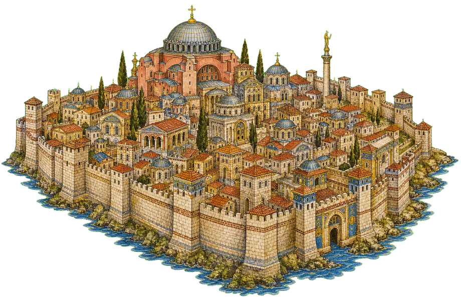 Byzantine Empire illuminated city